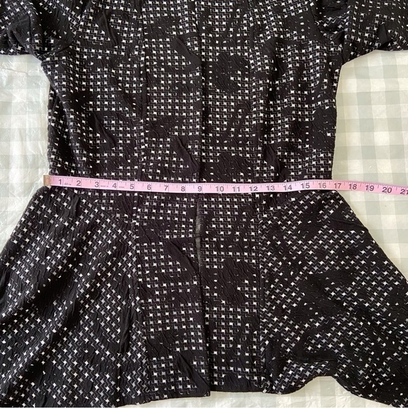 FRANK Lyman designer black white duster cardigan sweater 3/4 sleeves pattern 10 - Picture 12 of 16